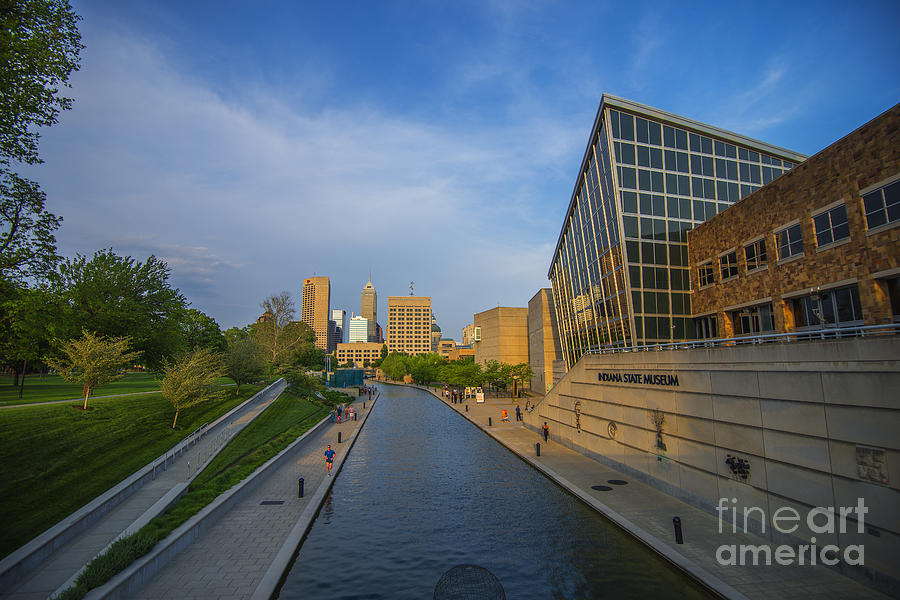 Indianapolis Canal Blue Sunset Photograph by David Haskett II