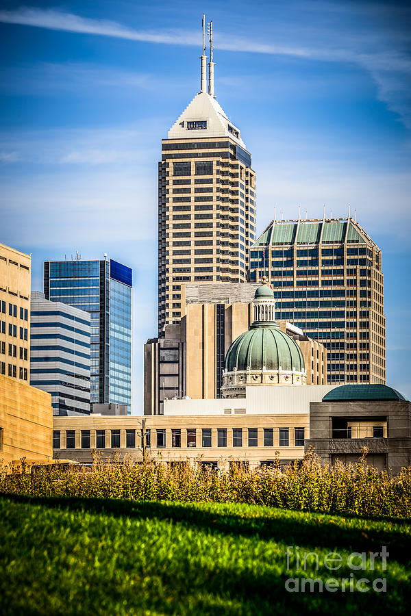 Indianapolis Cityscape Downtown City Buildings Photograph by Paul Velgos