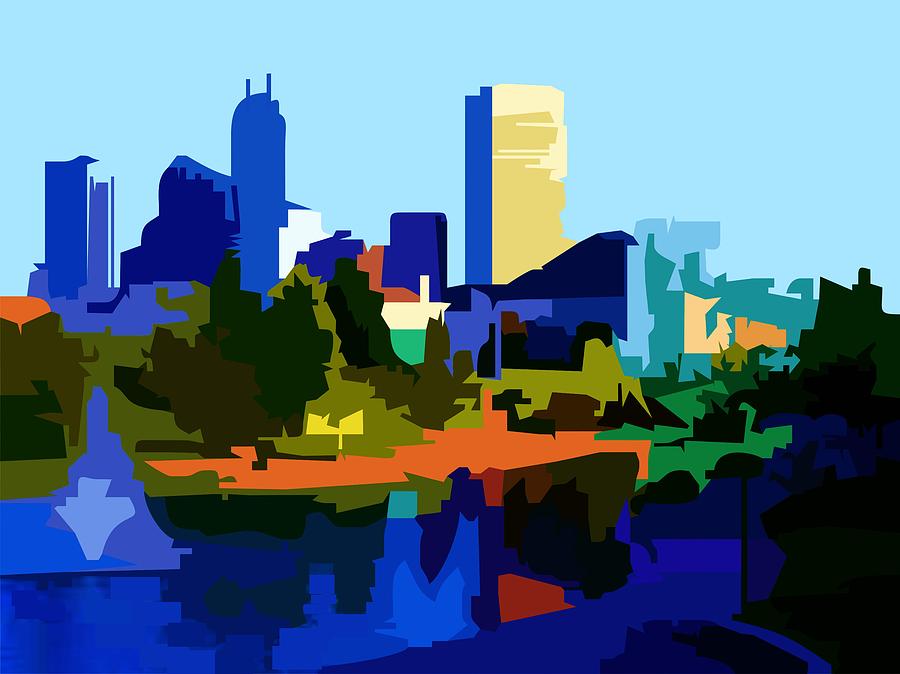 Indianapolis Cityscape Painting by P Dwain Morris
