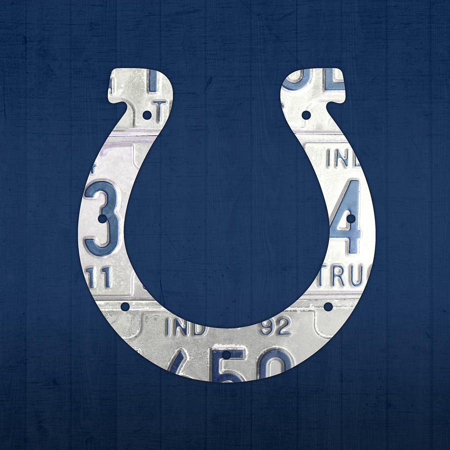 Indianapolis Mixed Media - Indianapolis Colts Football Team Retro Logo Indiana License Plate Art by Design Turnpike