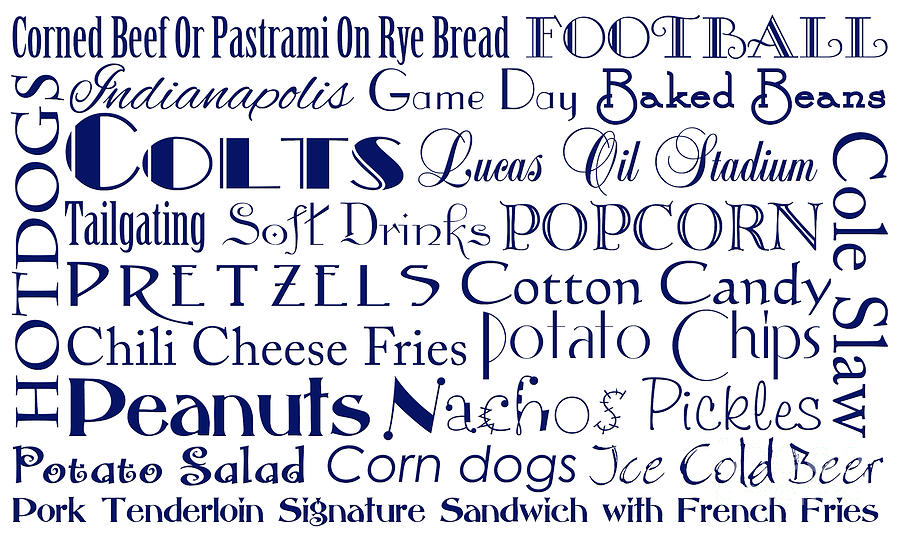 Indianapolis Colts Game Day Food 1 Digital Art by Andee Design