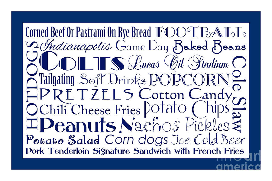 Indianapolis Colts Game Day Food 2 Digital Art by Andee Design