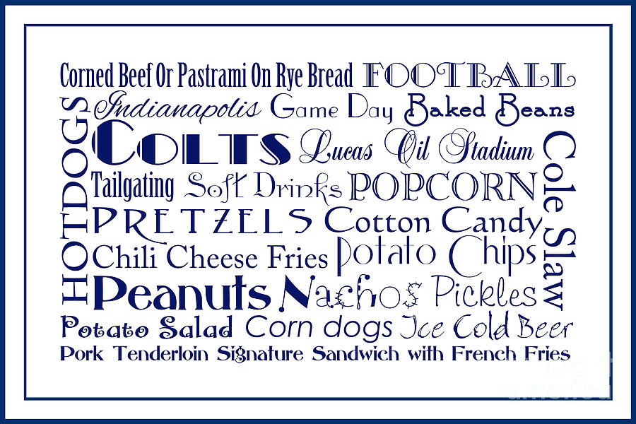Indianapolis Colts Game Day Food 3 Digital Art by Andee Design