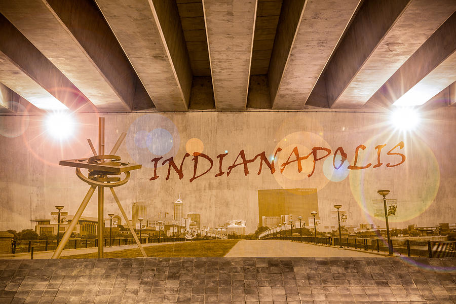 Indianapolis Graffiti Skyline Photograph by Semmick Photo