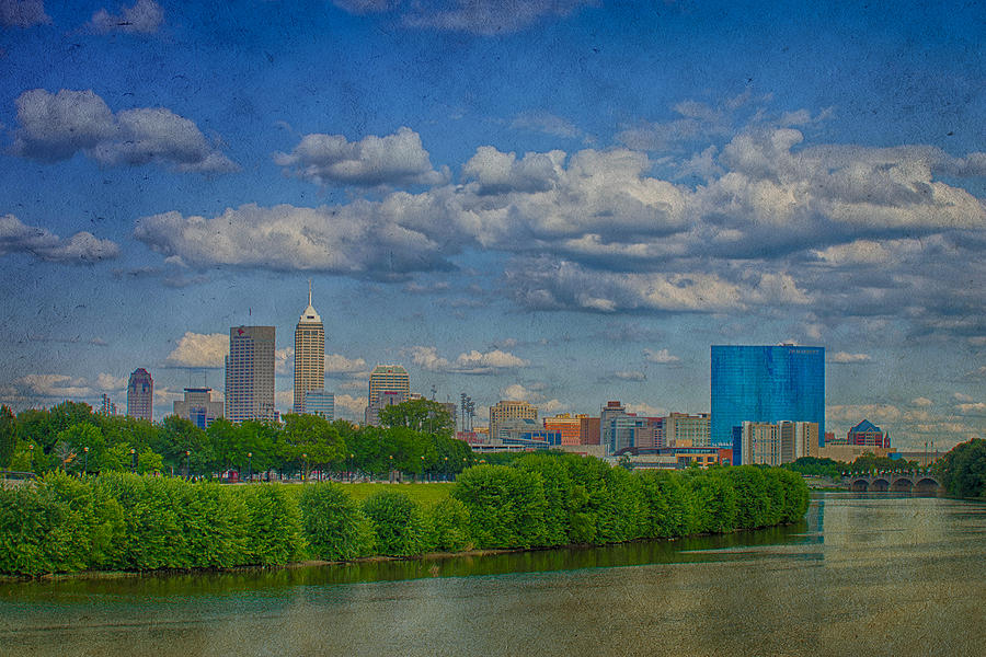 Indianapolis Indiana HDR Skyline Texture 9906 Photograph by David Haskett II