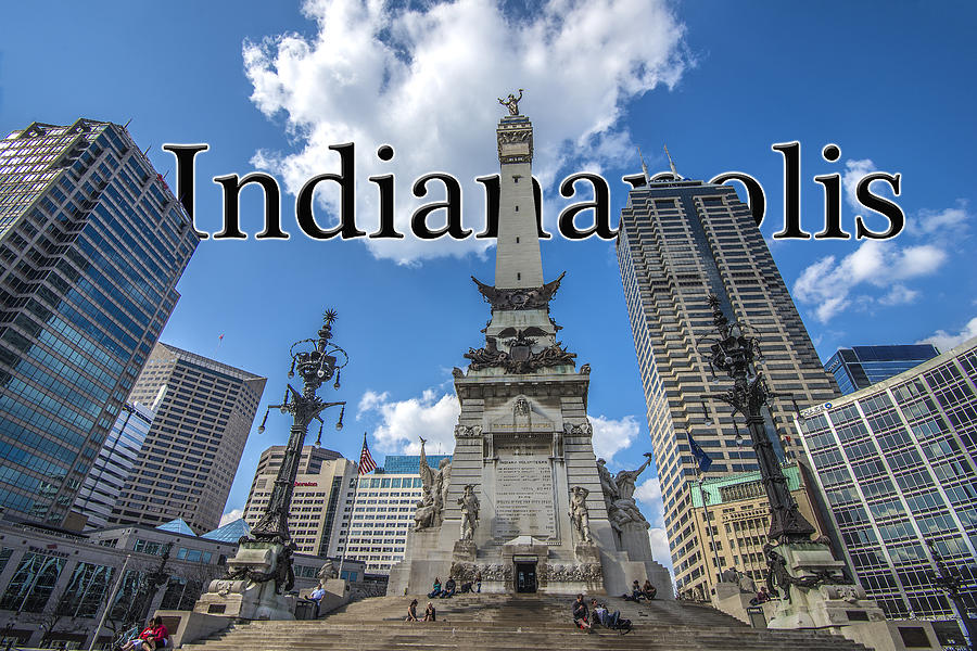 Indianapolis Indiana Monument Circle Name Photograph by David Haskett II