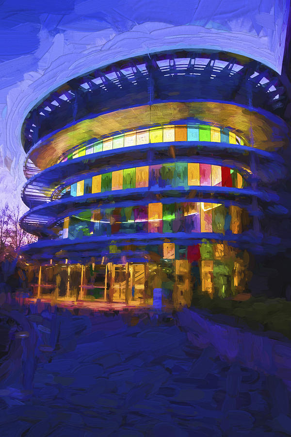 Indiana Pacers Photograph - Indianapolis Indiana Museum of Art Painted Digitally by David Haskett II