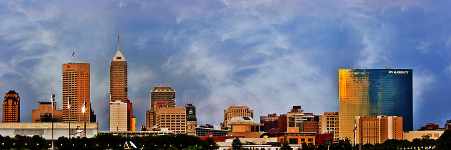 Indianapolis Indiana Skyline  0762 Color Photograph by David Haskett II