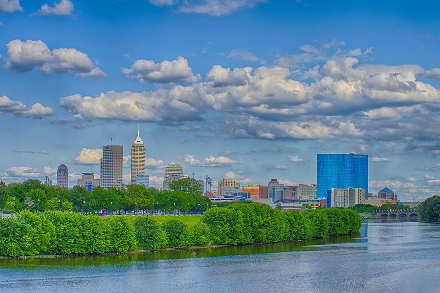 Indianapolis Indiana Skyline HDR 9906 Photograph by David Haskett II