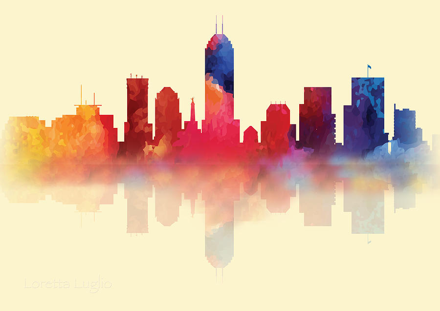 Indianapolis Indiana Skyline I Digital Art by Loretta Luglio