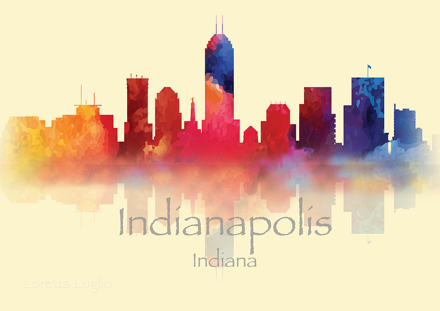 Indianapolis Indiana Skyline II Digital Art by Loretta Luglio