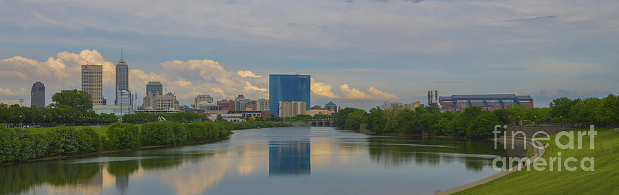 Indianapolis Indiana Skyline Panoramic Photograph by David Haskett II