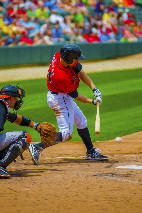 Indianapolis Indians Jared Goedert Digital OIL Painting Photograph by David Haskett II