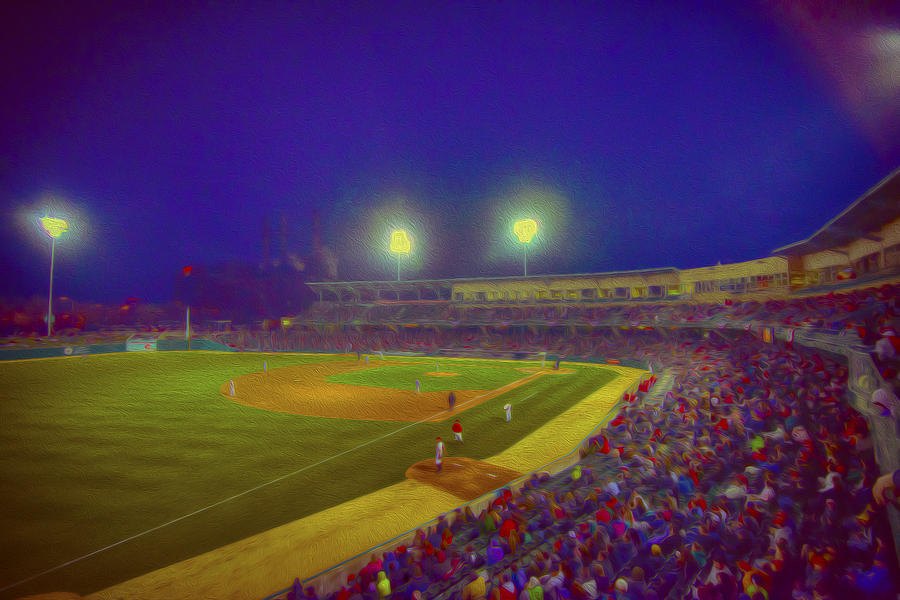 Indianapolis Indians Night Oil V Photograph by David Haskett II