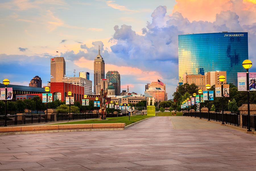 Indianapolis Photograph - Indianapolis skyline by Alexey Stiop