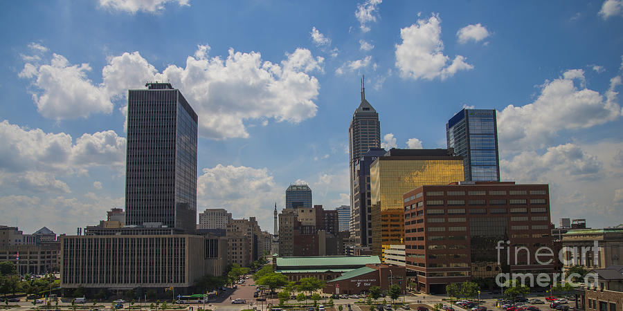 Architecture Photograph - Indianapolis Skyline June 2013 by David Haskett II