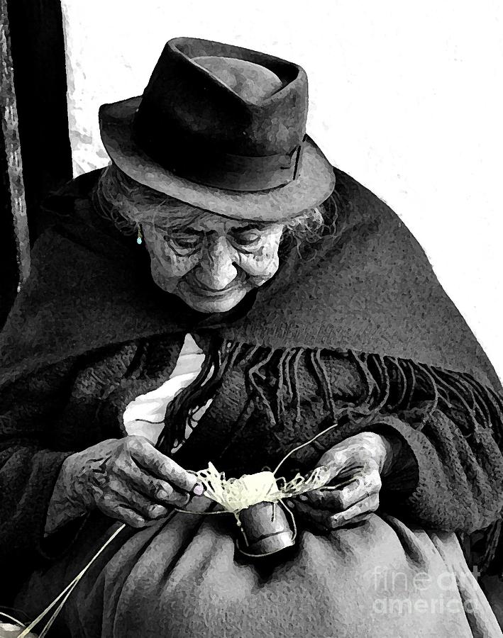 Hat Photograph - Indigenous Straw Weaver III by Al Bourassa