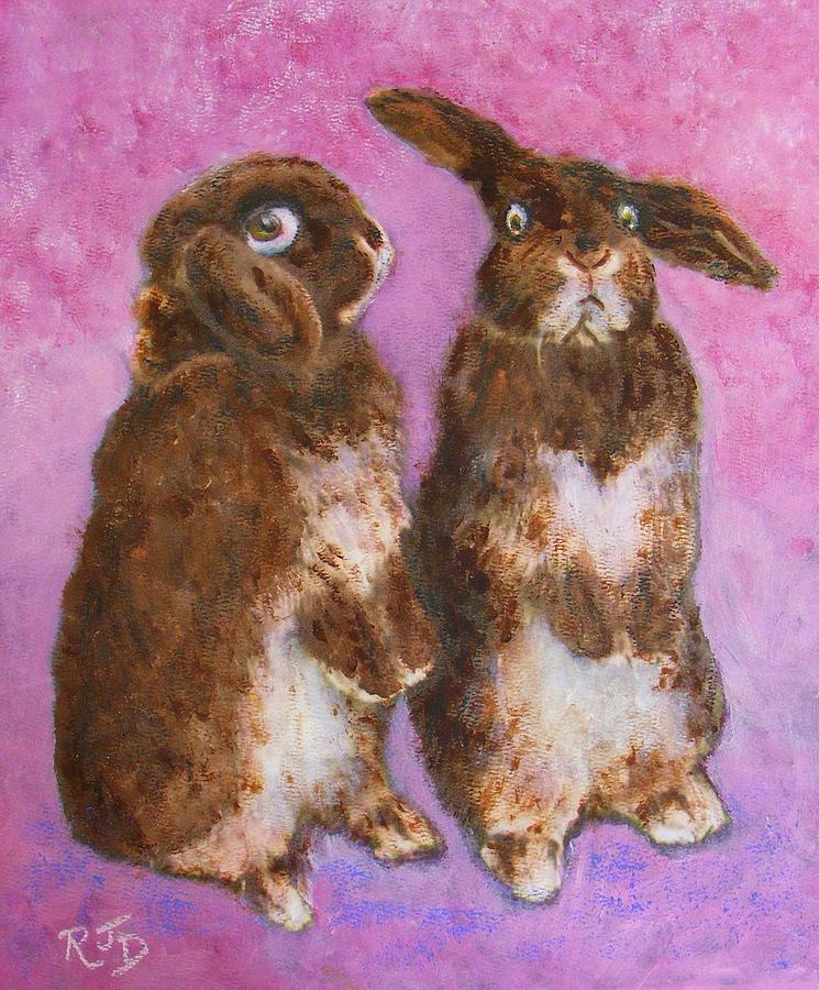 Indignant Bunny And Friend Painting