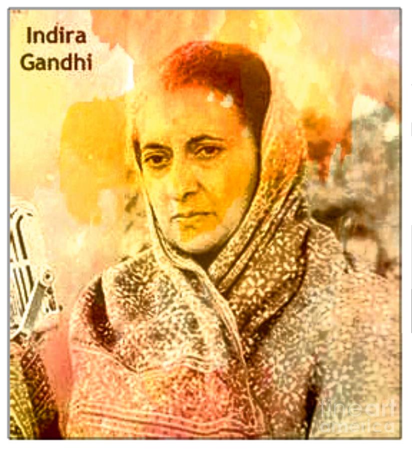 Indira Gandhi Digital Art by Steven  Pipella