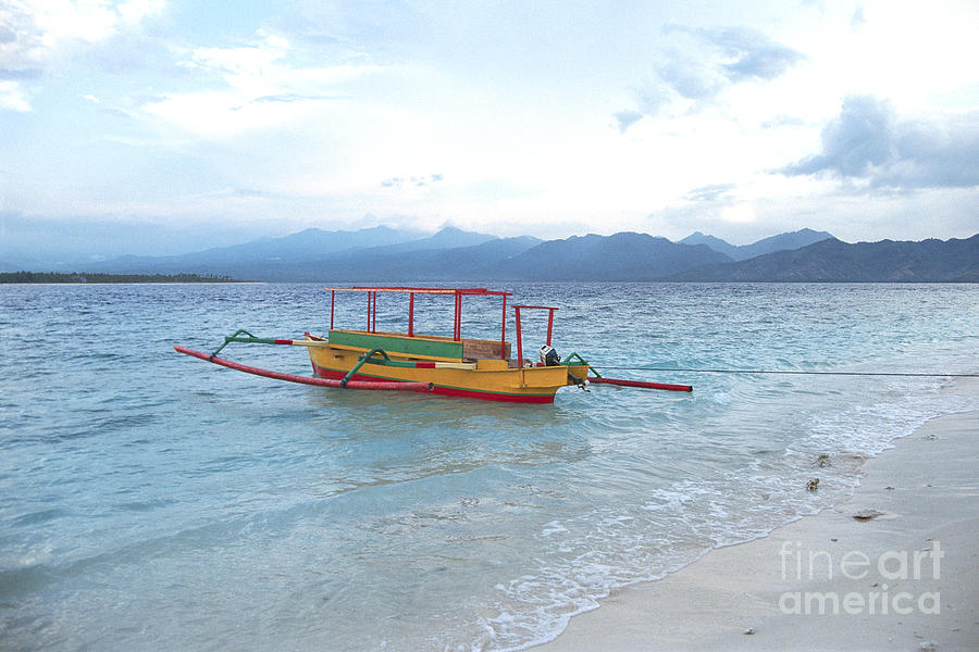 Indonesia beach photograph - Indonesian Boat on Beach Photograph by Sharon Hudson