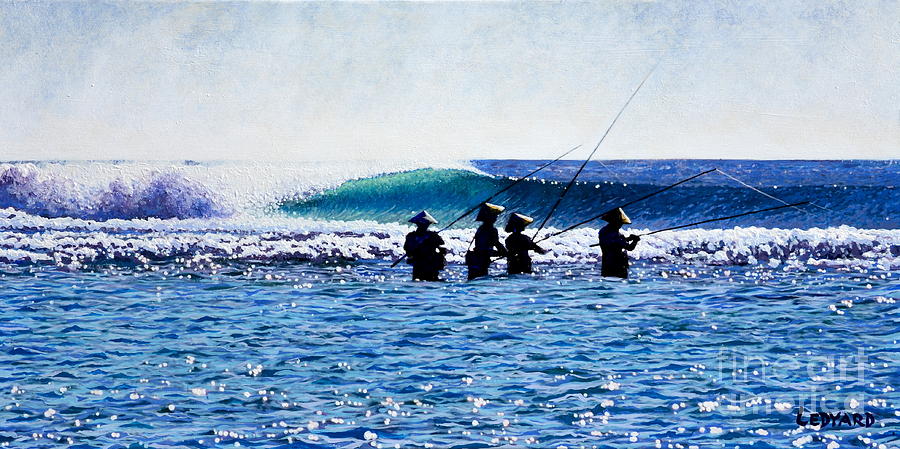 Fishing Painting - Indonesian Fishermen  by Nathan Ledyard