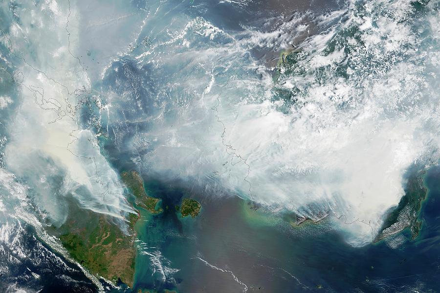 Forest Fire Photograph - Indonesian Forest Fires by Nasa Earth Observatory/lance Modis Rapid Response