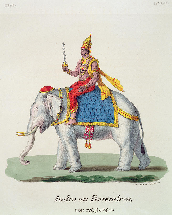 Elephant Drawing - Indra Or Devendra, From Linde by French School