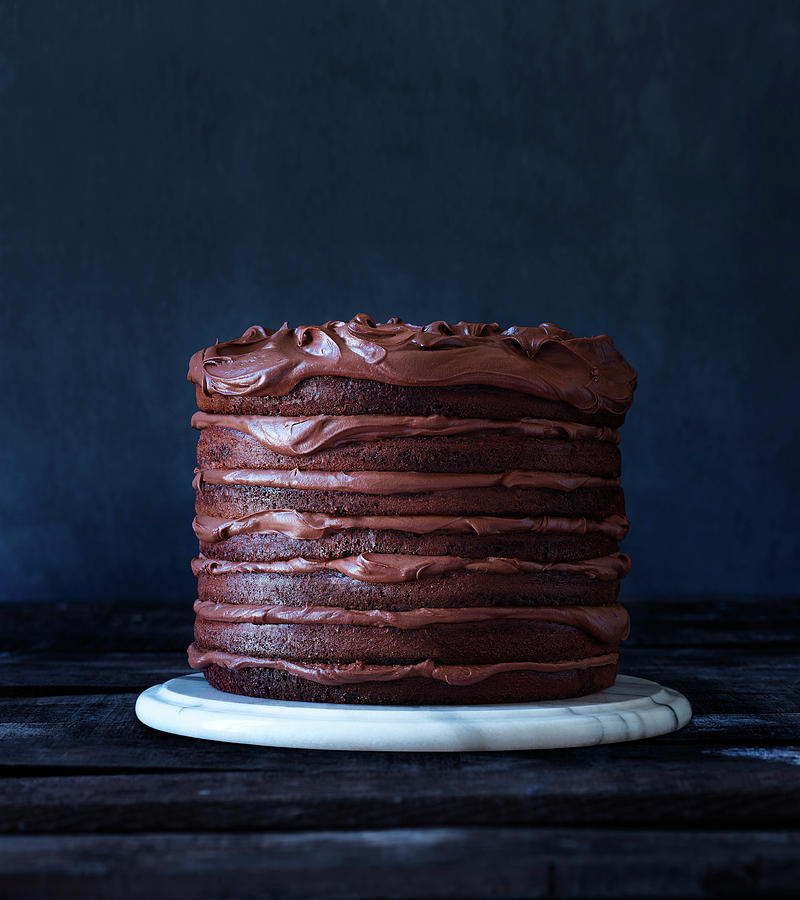 Indulgent Layered Chocolate Cake Photograph by Annabelle Breakey