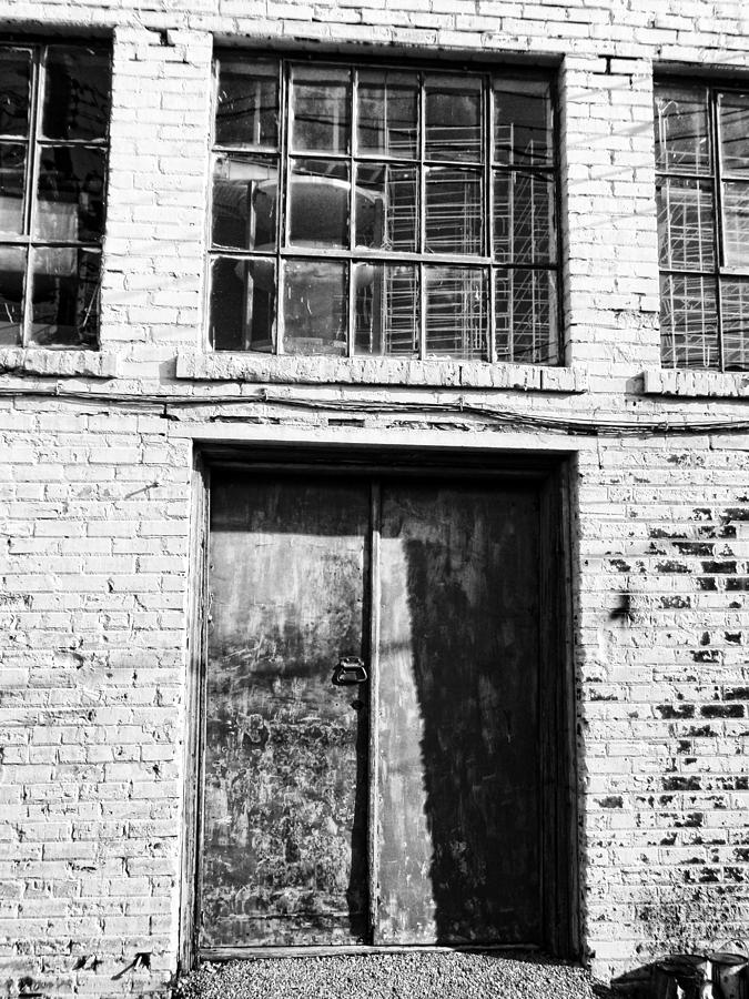 Industrial Alley Grunge Textures in Black and White Photograph by Kathy Clark