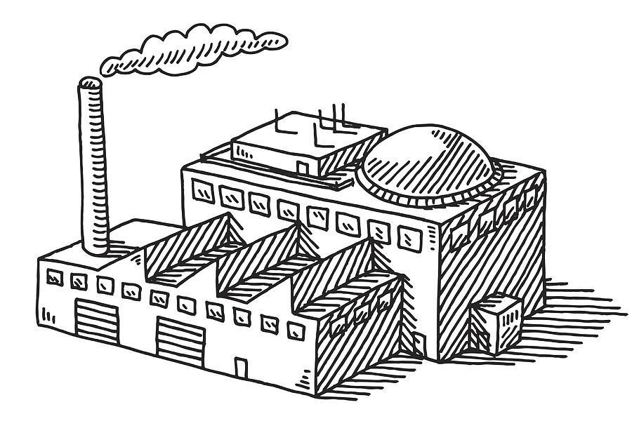 Industry Factory Building Drawing Drawing by FrankRamspott