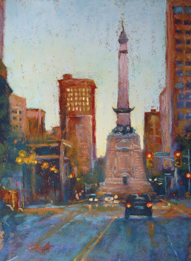 Indianapolis Painting - Indy Circle- Twilight by Donna Shortt