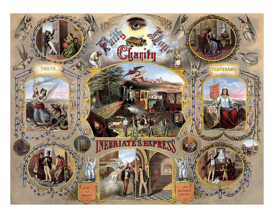 Inebriate Express Vintage Temperance Poster Painting by War Is Hell Store