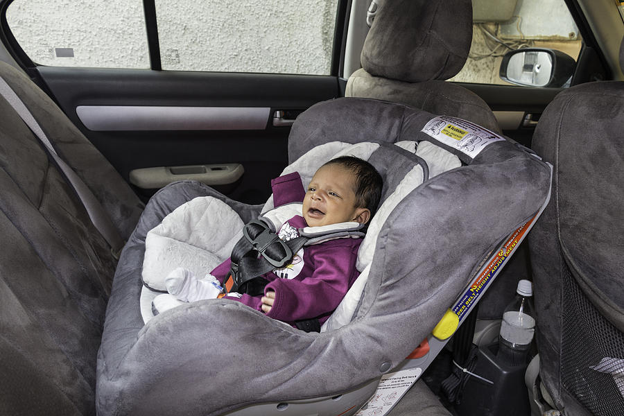 Newborn Baby Boy In Car Seat