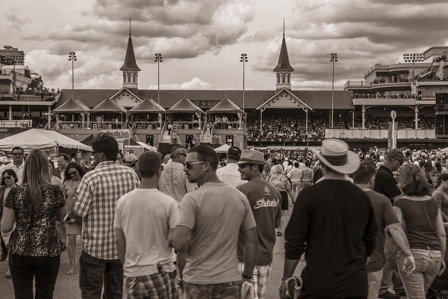 Infield at Churchill Downs Black and White Photograph by John McGraw