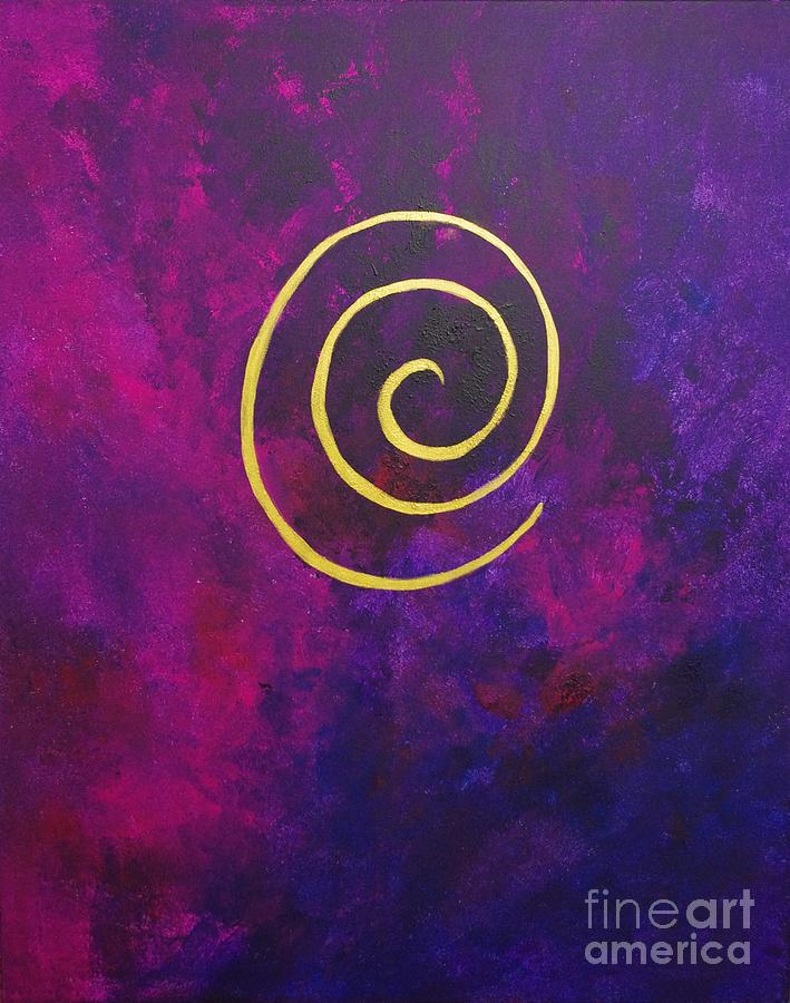 Infinity Painting - Infinity - Deep Purple With Gold by Philip Bowman Infinity Painting - Infinity - Deep Purple With Gold by Philip Bowman