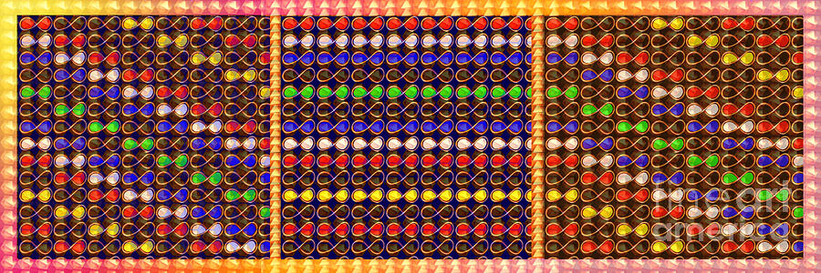 Sports Mixed Media - Infinity Infinite Symbol Glowing Jewels  Waves Energy  Healing Art Background Designs  and Color Ton by Navin Joshi