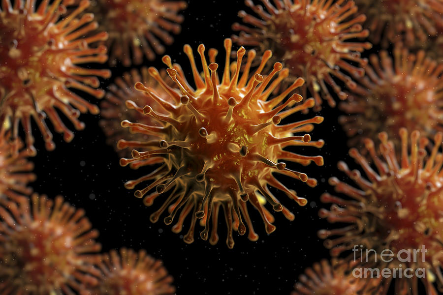 Sick Photograph - Influenza A Virus Particles by Science Picture Co