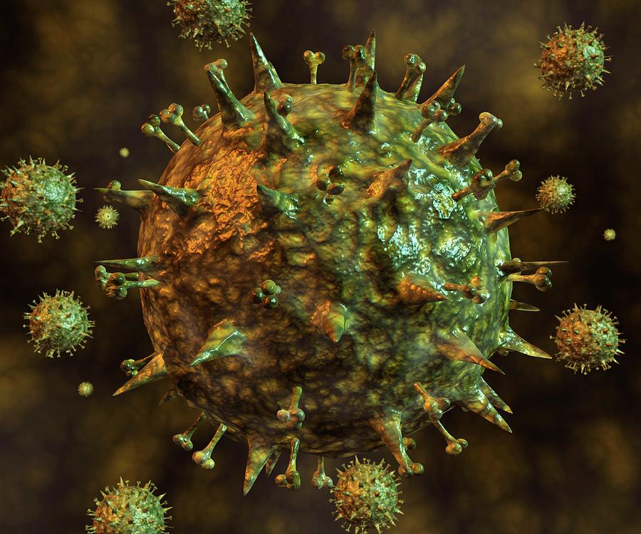 Influenza Virus Particle Photograph by Crown Copyright/health & Safety Laboratory Science Photo Library