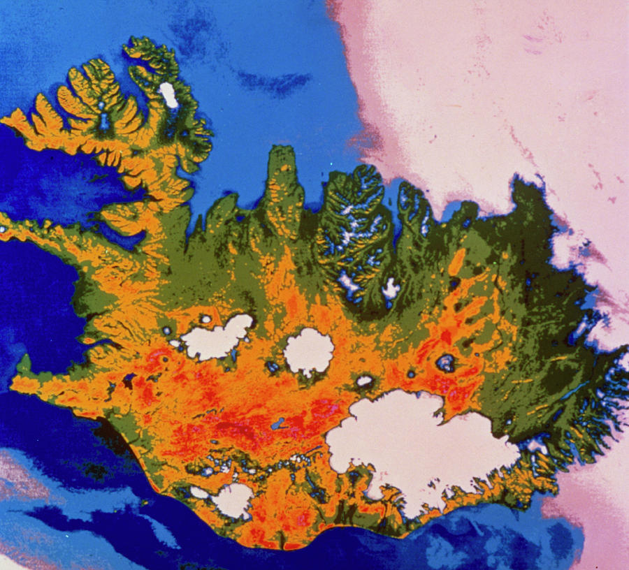 Infrared Satellite Image Of Iceland Photograph by Nasa/science Photo Library
