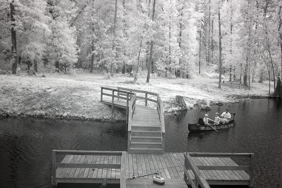 Infrared View of fishing in Monroe County Alabama Photograph by Carol M Highsmith