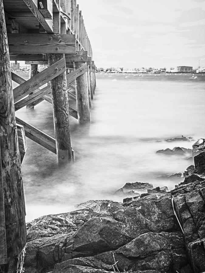 Infrared view of stormy waves at Stramsky wharf Photograph by Jeff Folger