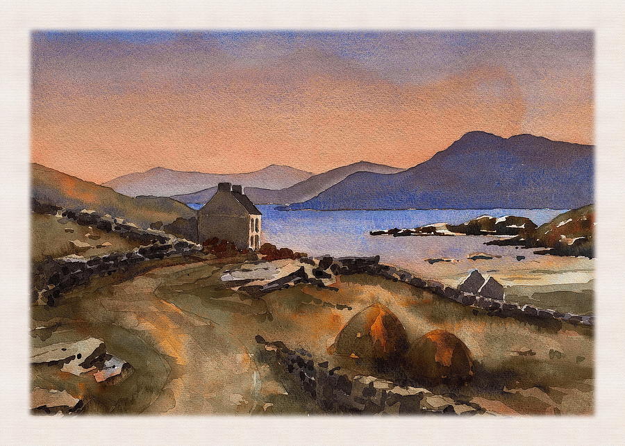 Inisbofin Sunset Mixed Media by Val Byrne