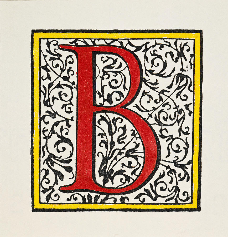 Initial b, C1600 Painting by Granger