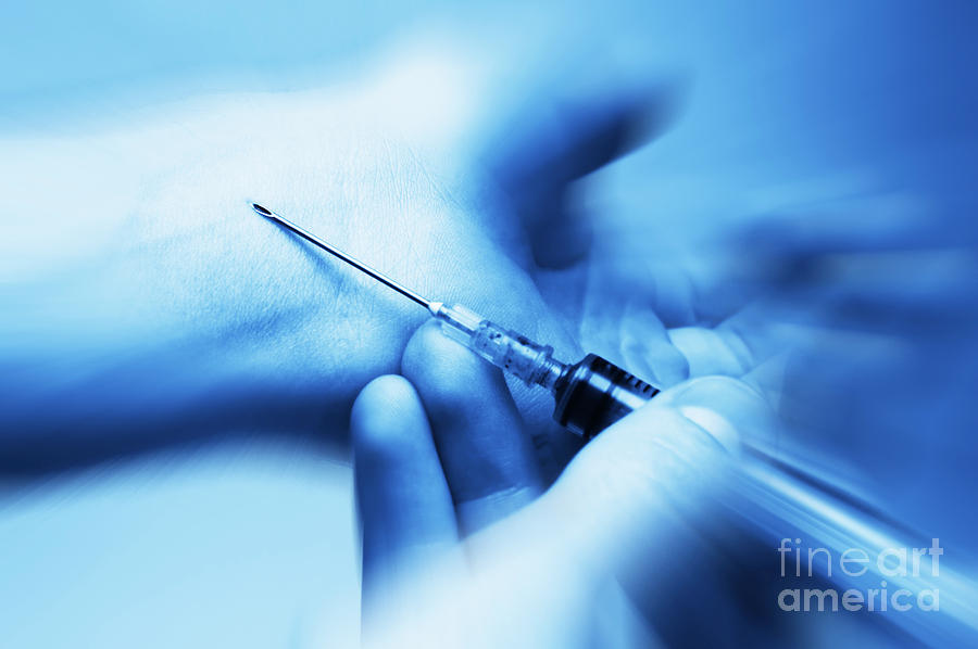 Abstract Photograph - Injection of a drug in a vein by Michal Bednarek