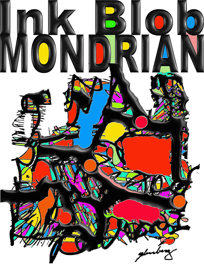 Ink Blob Mondrian Digital Art by Craig A Christiansen