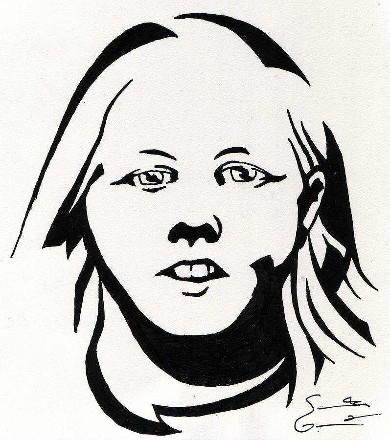 Ink Portrait Drawing by Samantha Geernaert