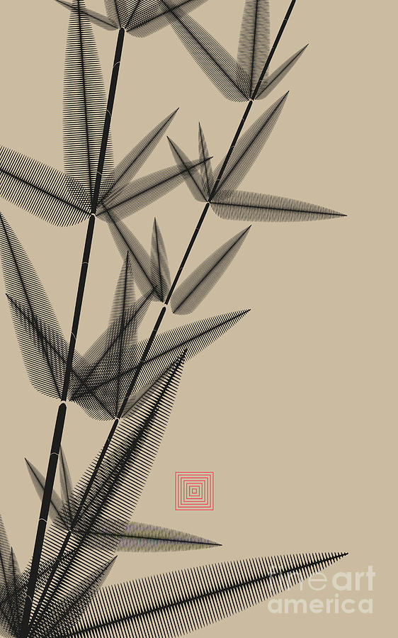 Japan Digital Art - Ink Style Bamboo Illustration In Black by L.dep Japan Digital Art - Ink Style Bamboo Illustration In Black by L.dep