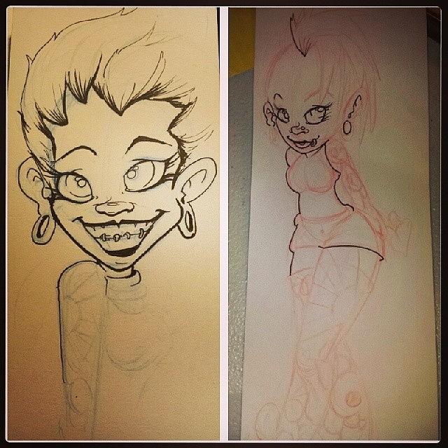 Toy Photograph - Inked Cuties Wip Early Concept Sketch by Ashon Wynn