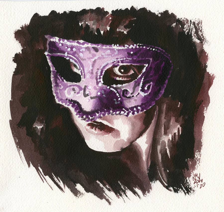 Woman Painting - Inktober 20 Masked by Ken Meyer jr