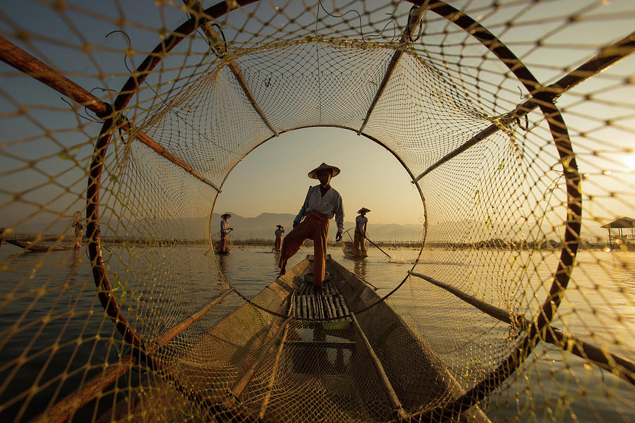 Fish Photograph - Inle Fisherman by Gunarto Song